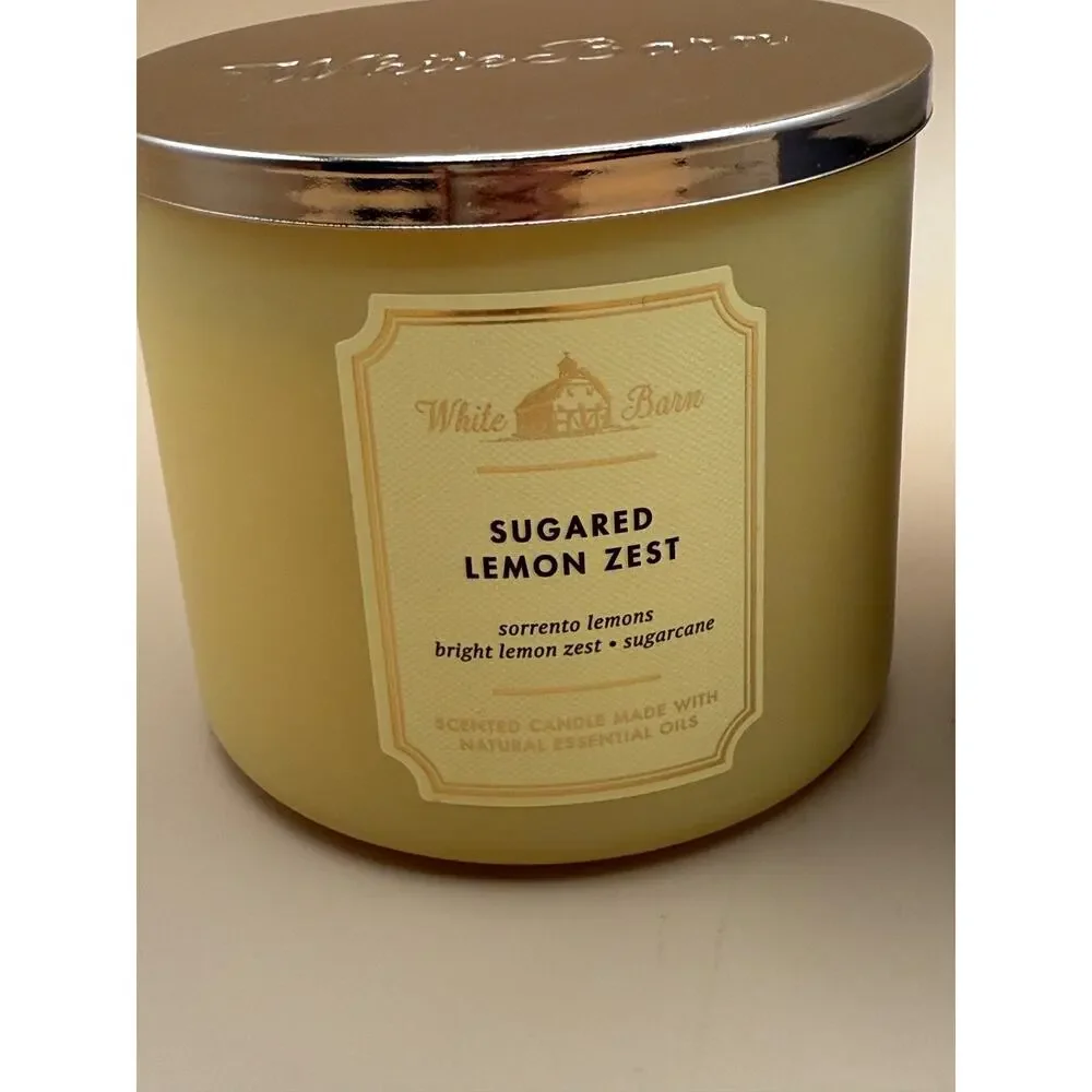 🕯️ Bath & Body Works White Barn 3-Wick Candle Lot Linen Lavender Lemon